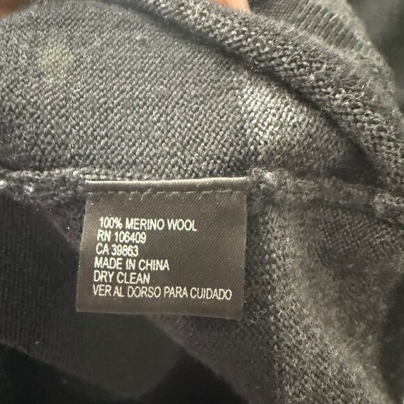 Antonio Melani XS Black & Gray Sweater Dress 100% Merino Wool 3/4 Sleeves - Picture 5 of 8